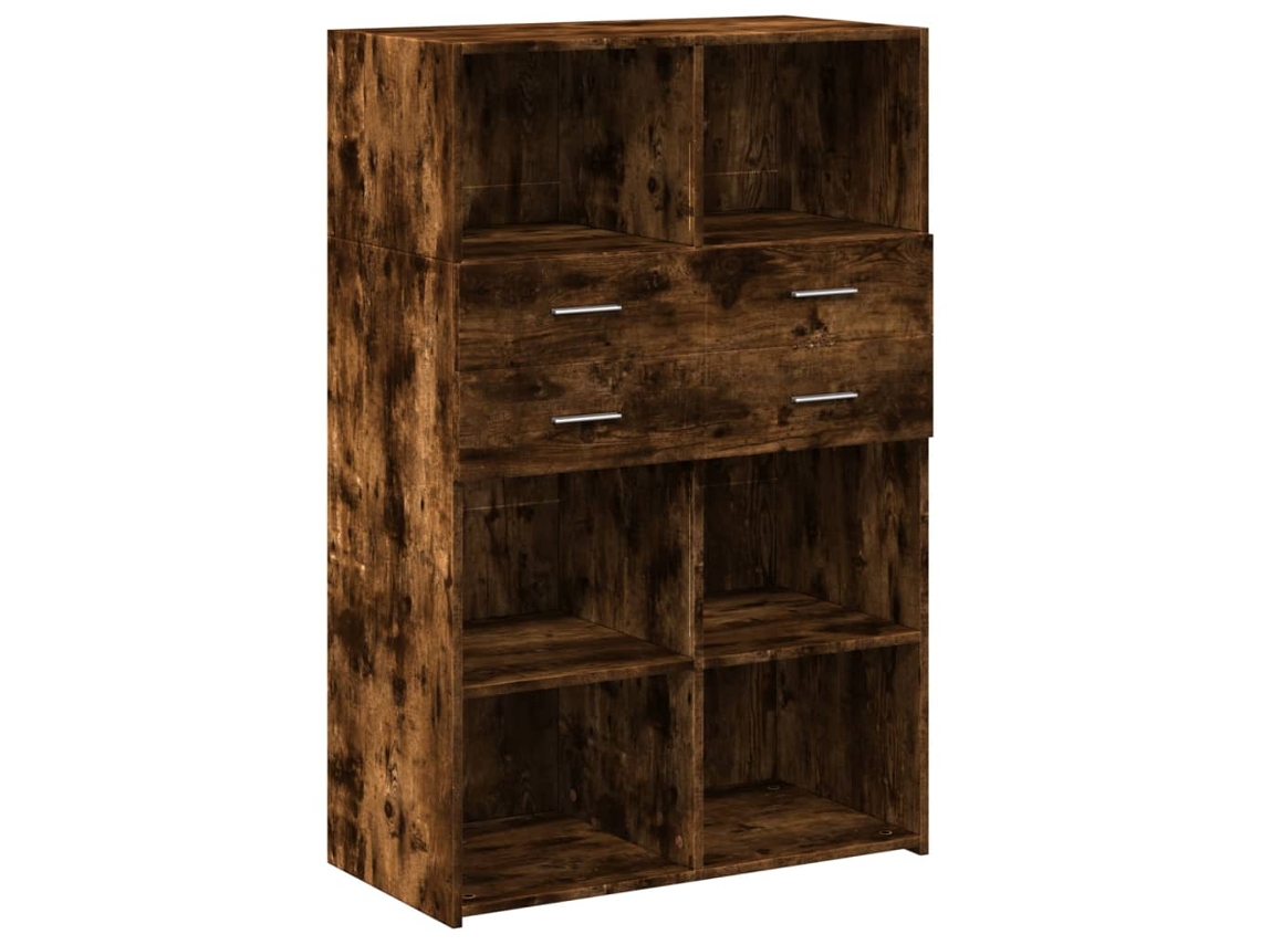 Maison Exclusive - Aparador De Madera De Ingeniería Roble Ahumado 80x42,5x124 Cm