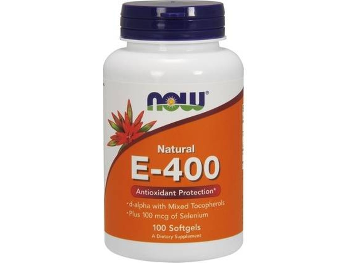 Té NOW Vitamina E (100 pérolas de 400UI)