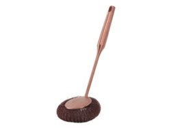 Baok - Esponja de acero inoxidable con mango largo para una limpieza profunda, cepillo de acero inoxidable para ollas y sartenes, parrillas, oro rosa