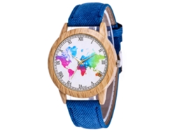 Reloj De Pulsera De Cuarzo Informal Con Correa Vaquera Azul - Unisex