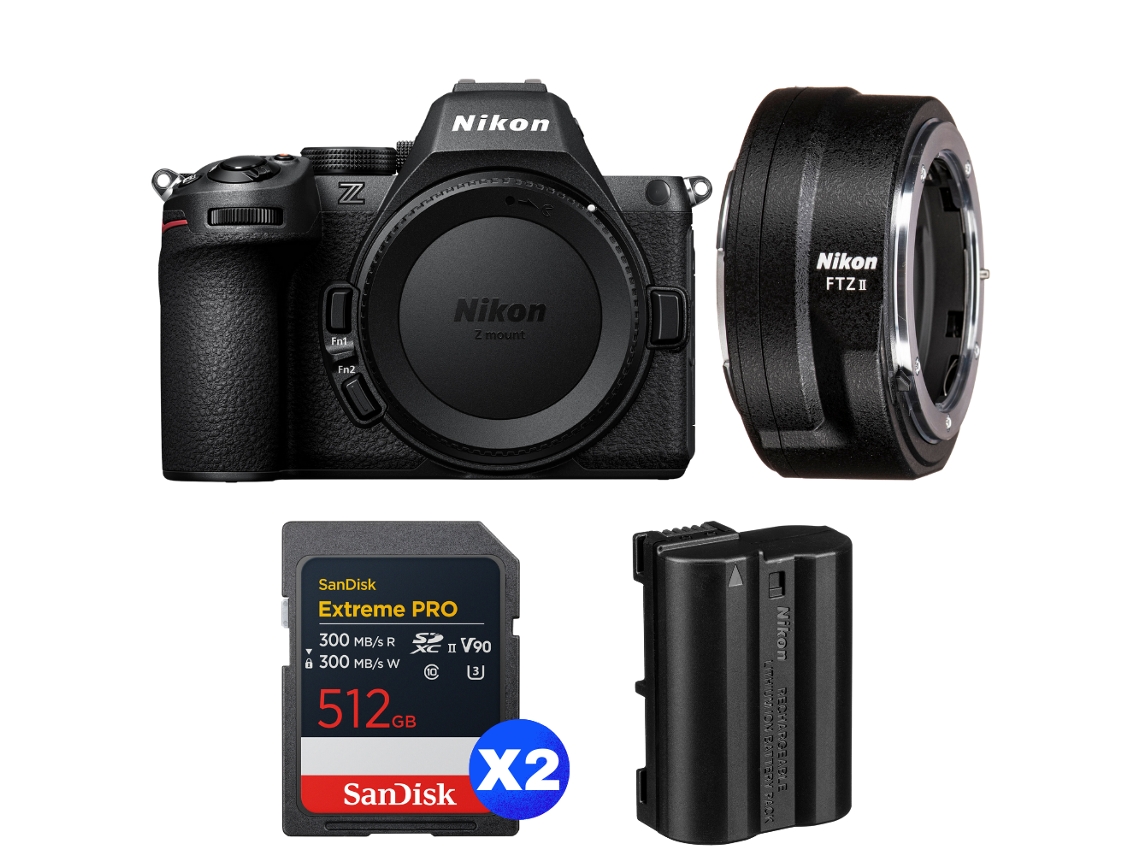 Z5 II + FTZ II + 2 tarjetas Sandisk Extreme Pro UHS II SDXC de 512 GB + Nikon EN EL15C + Libro electrónico “20 consejos para fotos impresionantes” NIKON