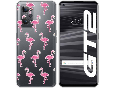 Carcasa para Realme GT 2 5G TUMUNDOSMARTPHONE Dibujos Transparente Flamenco Multicolor