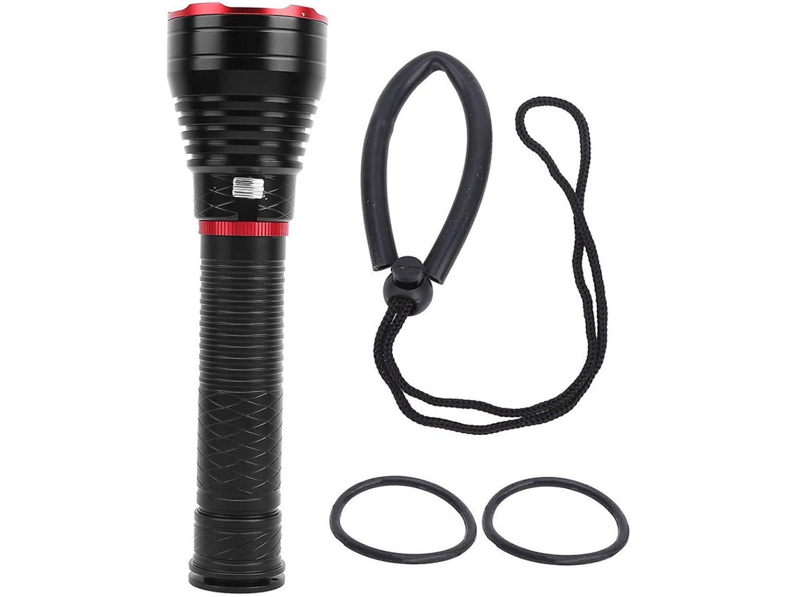 Linterna Buceo Led Profesional Subacuática Emergencia/buceo/exploración/camping Negro Yizhood