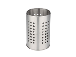 Soporte de acero inoxidable para utensilios de cocina con orificios para palillos, cepillos y almacenamiento, de marca reconocida.