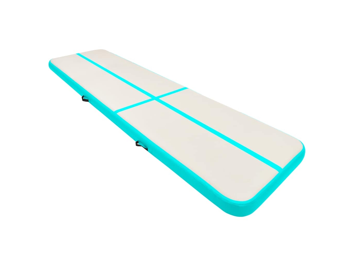 Esterilla Inflable De Gimnasia Y Bomba Pvc Verde 600x100x20 Cm