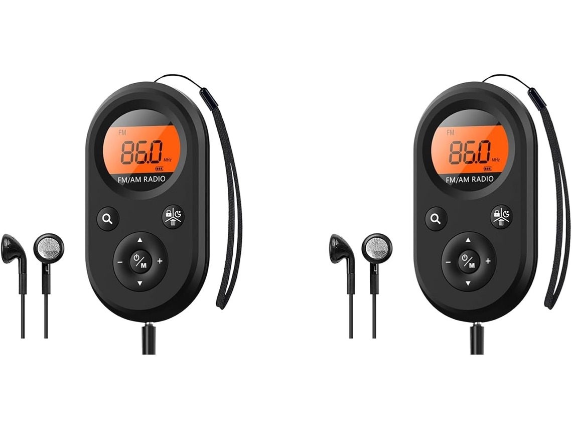 2 Radios De Bolsillo Personales Am/fm Recargables Con Batería De Larga Duración.