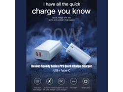 Adaptador De Carga Rápida Baseus Pd Usb C + Usb A De 30 W, Plegable, Compatible Con Iphone 12.
