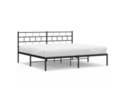 Maison Exclusive - Estructura Cama Sin Colchón Con Cabecero Metal Negro 180x200 Cm