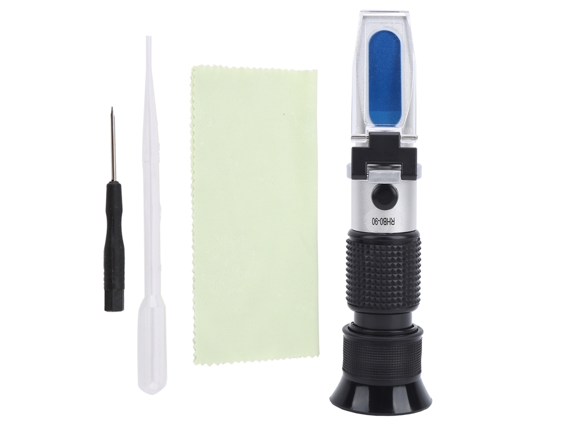 Refratômetro Rz117 De 0-90% Brix Rhb-90atc Portátil Automático Para Cerveja E Molho De Frutas