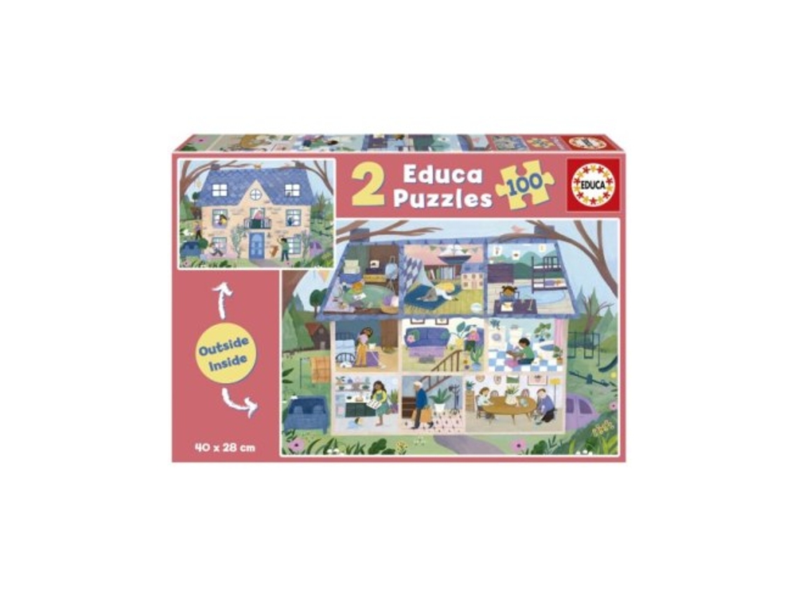 Libro Puzzle 2x100 Piezas Casa Inside Outside De Desconocido (español)