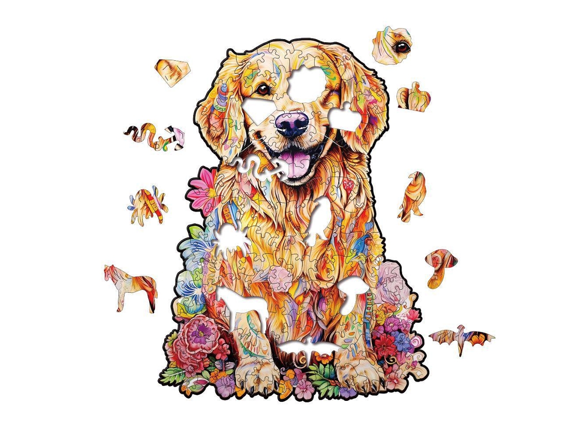 Rompecabezas de madera de Chrui Golden Retriever, tamaño 11,7 x 16,54, el mejor regalo para adultos y niños (A3)