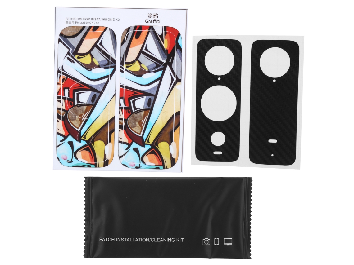 Pegatinas De Pvc Impermeables Para Cámara Deportiva Insta360 One X2 Película Protectora Antiarañazos Grafiti Negro Carbón