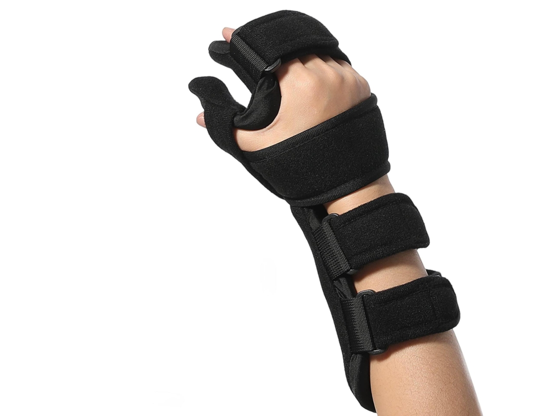 Tala Manual Fixa Para Reabilitação De Entorses E Fraturas Da Palma Da Mão E Da Articulação Do Punho.preto M (29*11cm) - Mão Direita