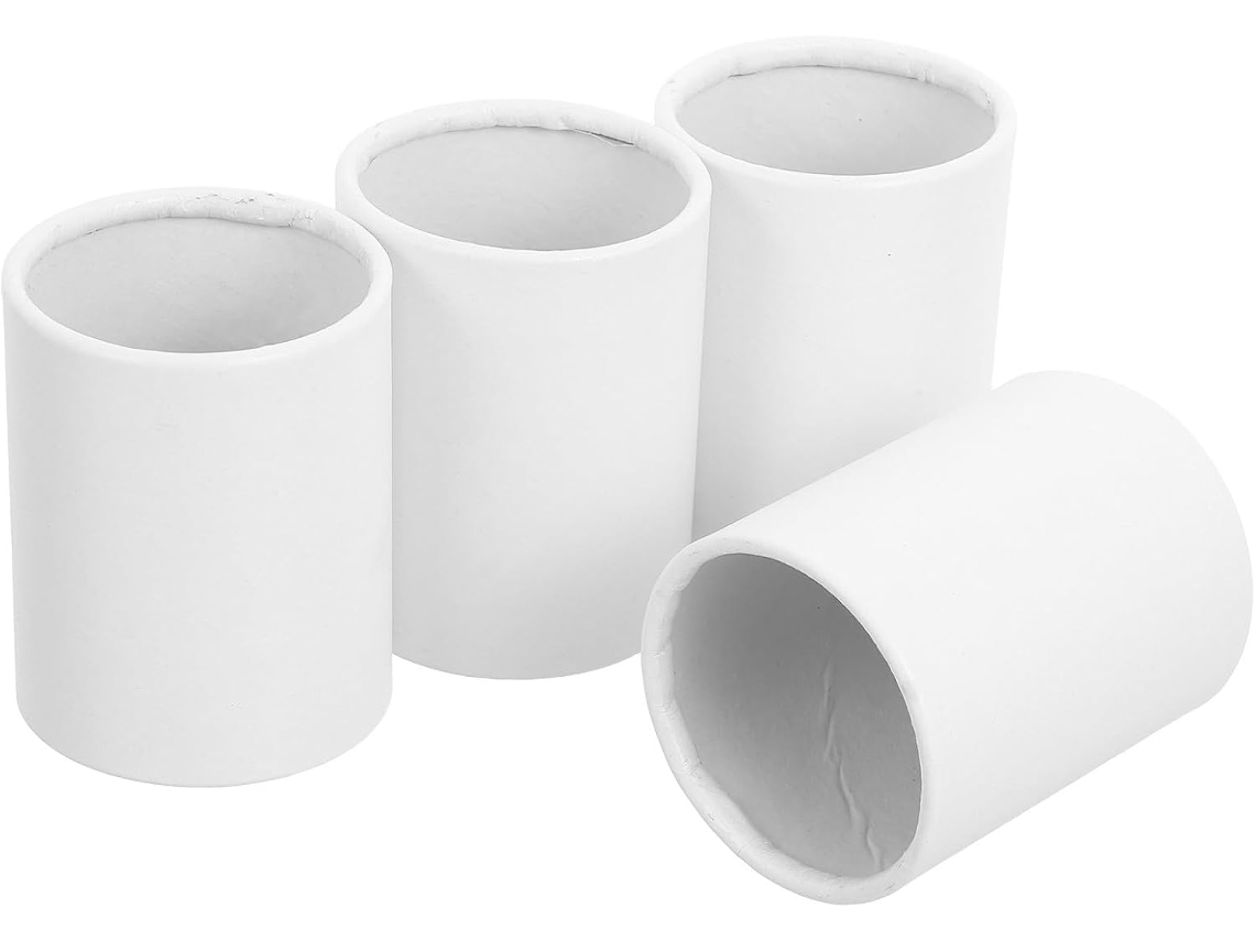 4 Pequeñas Macetas Redondas De Papel Blanco Para Arreglos Florales Creativos Elegantes Cajas De Regalo Cilíndricas