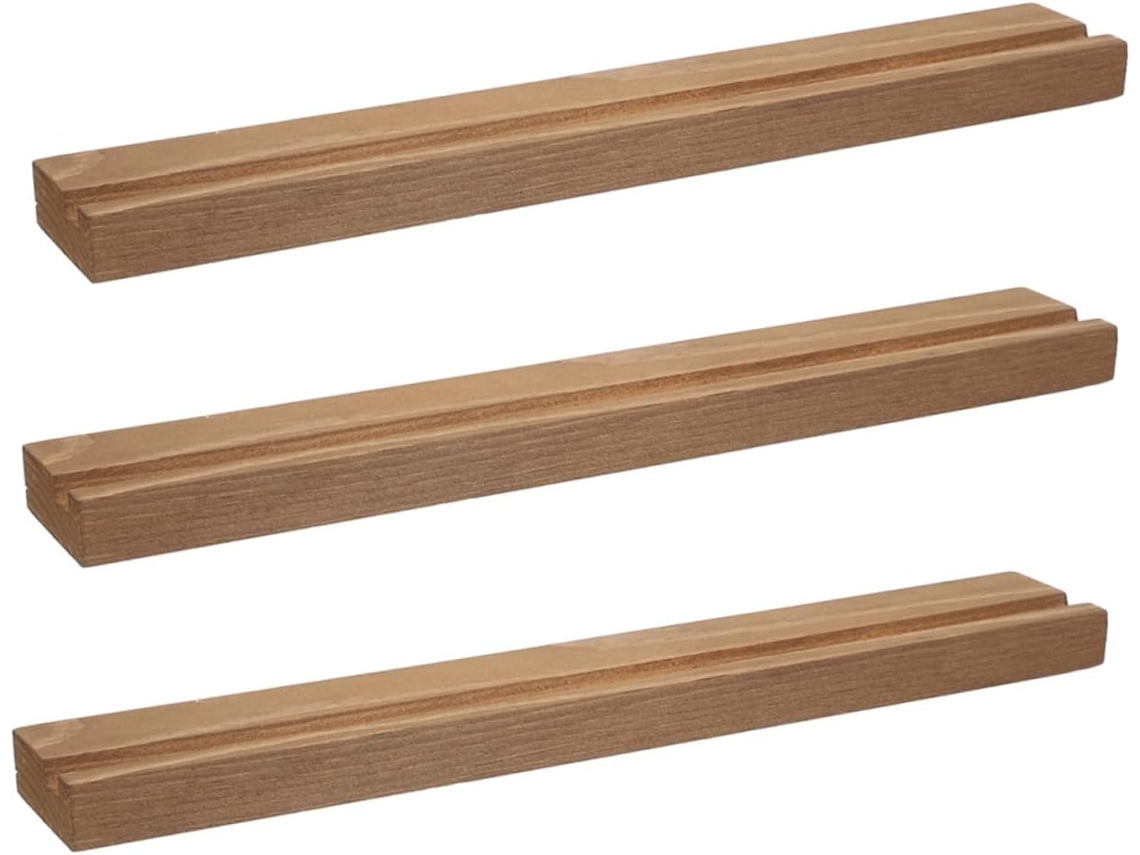 Soporte De Pared De Madera De 3 Piezas Para Discos De Vinilo - Práctico Estante Para Discos