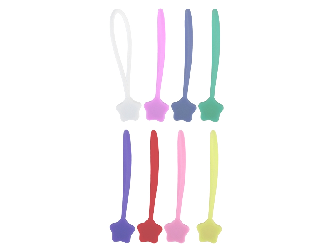 Enrolador De Linha Magnética Para Fone De Ouvido E Cabo De Dados, 8 Cores, Silicone + Ímã, Sfy-star-04