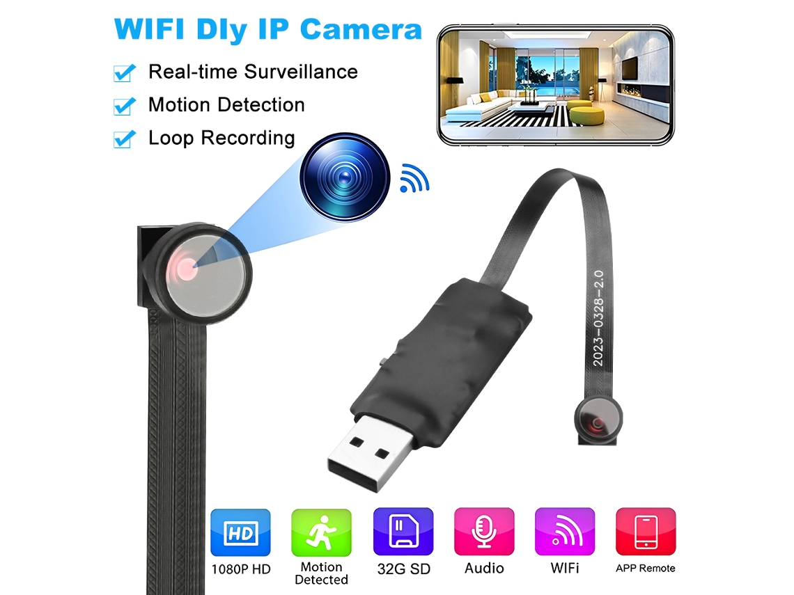 Mini cámara IP HD 1080P con Wifi, grabadora de video, seguridad para el hogar, módulo de mini cámara en tiempo real, compatible con cámara DIY, vista remota, Viewleaf