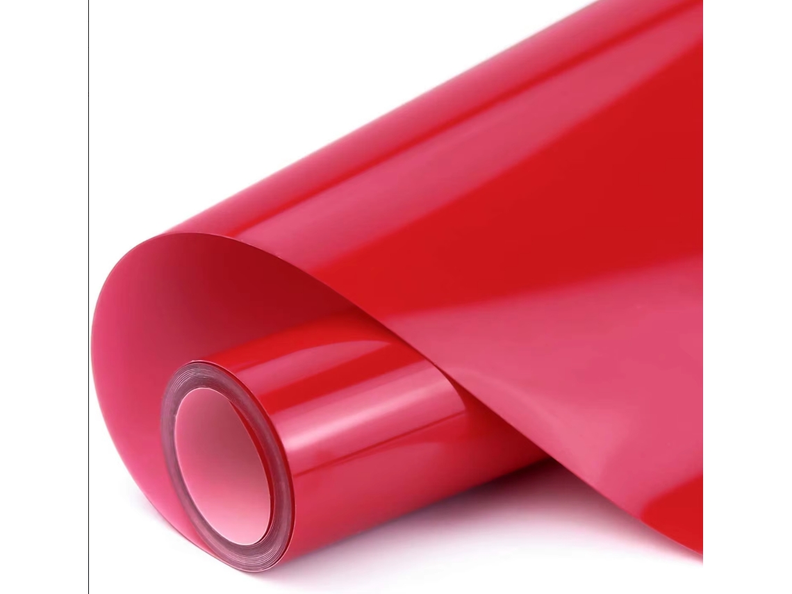 Rollo De Vinilo De Transferencia Térmica (rojo, 30 X 152 Cm), Apto Para Prensado Térmico, Planchable, Fácil De Cortar Y Quitar.