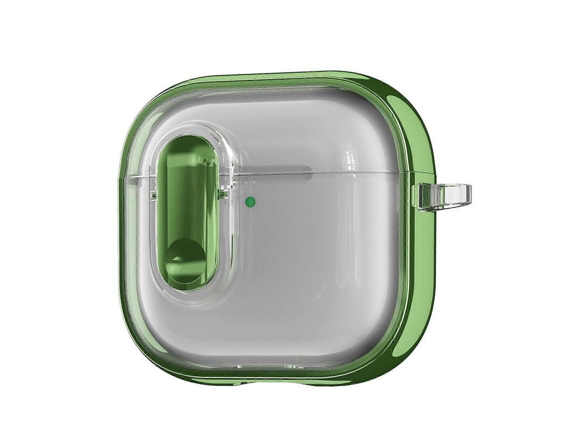 Estuche galvanizado transparente para AirPods 4 con interruptor. GIECY