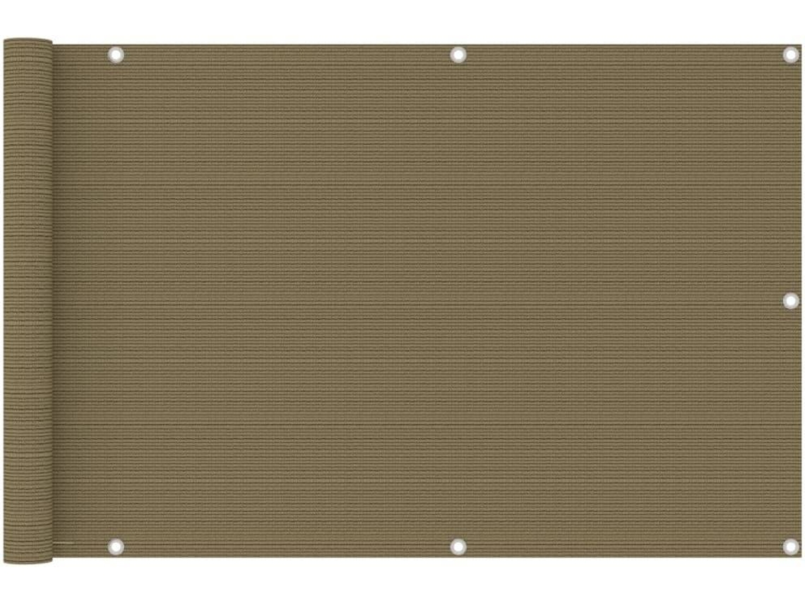 vidaXL Toldo para balcón HDPE gris taupe 90x600 cm