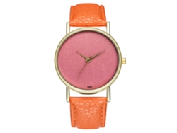 Reloj De Pulsera Analógico De Cuarzo Para Hombre, De Aleación, Con Esfera Redonda Naranja.
