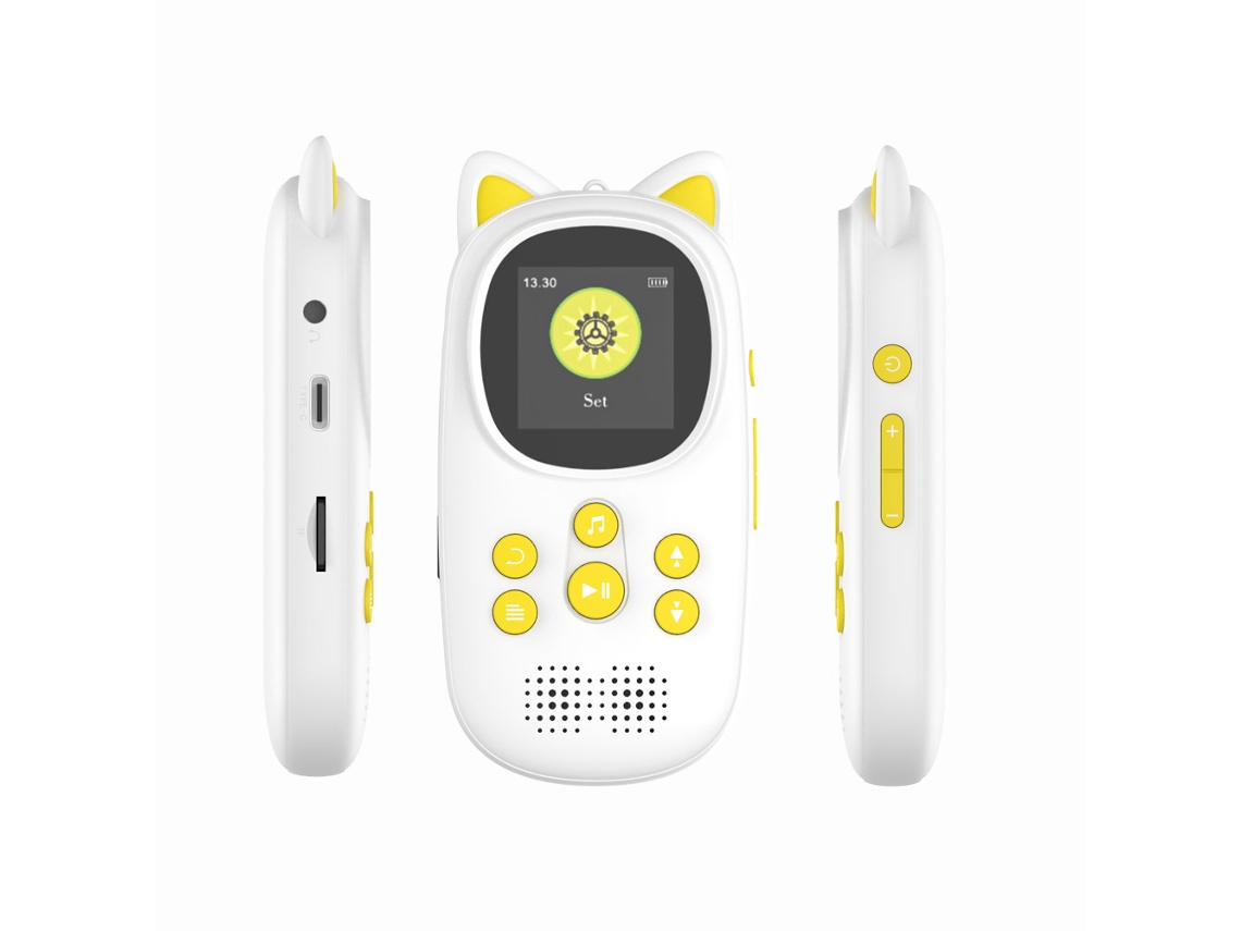 Reproductor Mp3 32Gb Con Bluetooth Como Regalos Para Niños Radio Fm Alarma (Cordón Incluido) CHRUI Amarillo