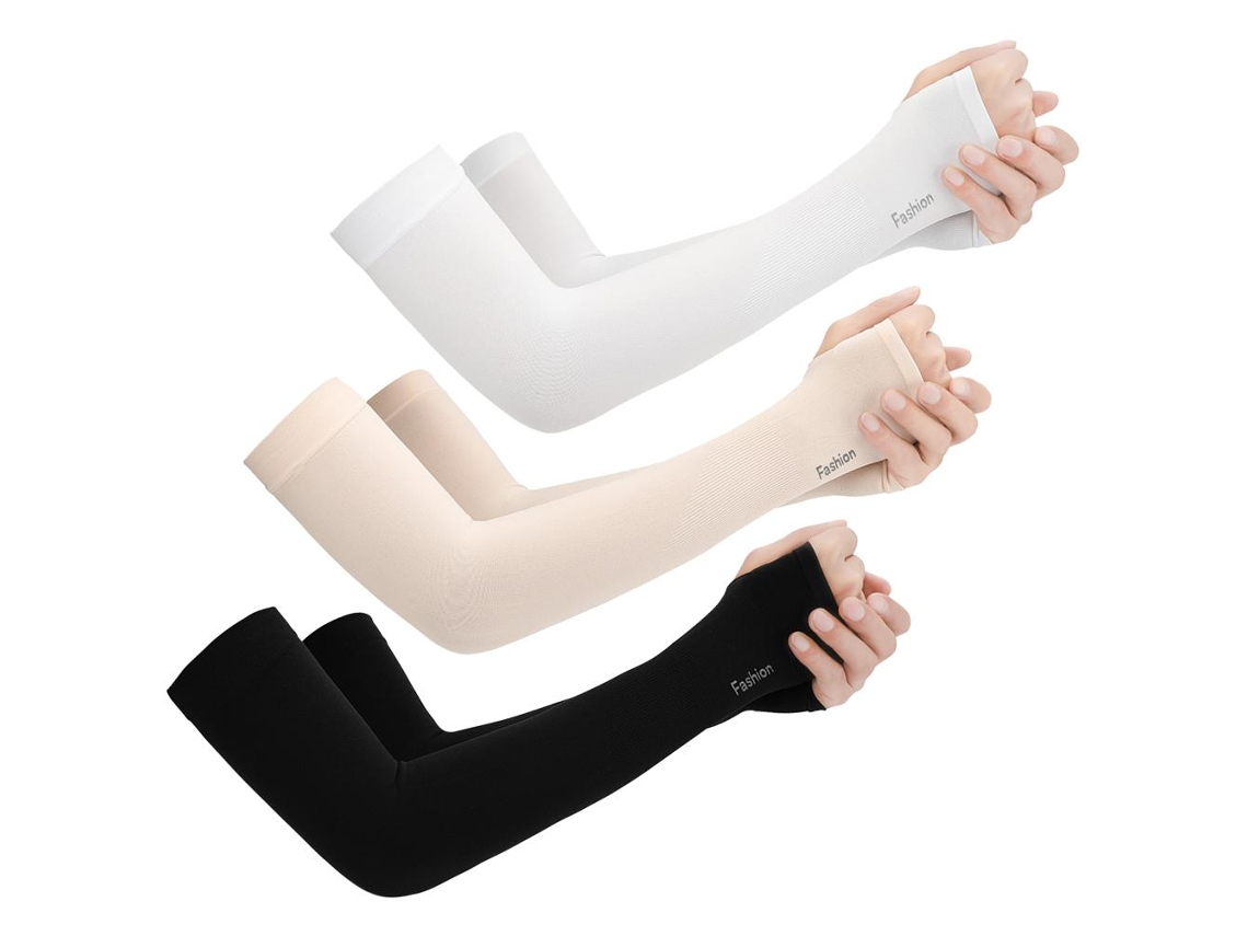 JILLIOPER 3 Pares de Mangas de Protección UV en Seda Fría para Ciclismo y Carrera al Aire Libre para Hombre y Mujer