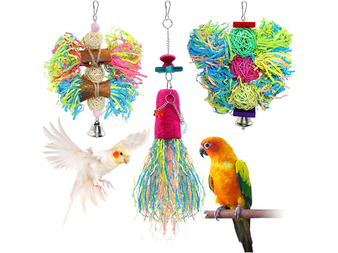 2026altiro-juguete Masticable Para Pájaros, Paquete De 3, Juguete Colgante Para Buscar Alimento Para Loros Grises Africanos, Conuros Amazónicos Y Cotorras.
