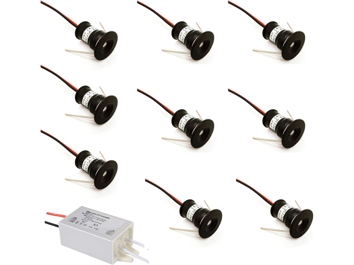 Iluminación LED de bajo consumo, reflector LED de alta intensidad para diversas aplicaciones, mini reflector de carcasa negra, anillo conductor para