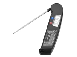 Termómetro Digital Para Alimentos Con Sonda Plegable Para Barbacoa, Cocina Y Carne, Pantalla Lcd Negra.