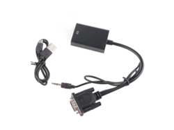 Convertidor Multimedia Vga A Hd 1080p Con Interfaz, Alimentación Usb Y Cable De Audio De 3,5 Mm.