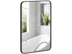 Espejo Rectangular Con Marco De Metal, Decorativo, Para Dormitorio, Salón, Pasillo, Negro, 60x80 Cm
