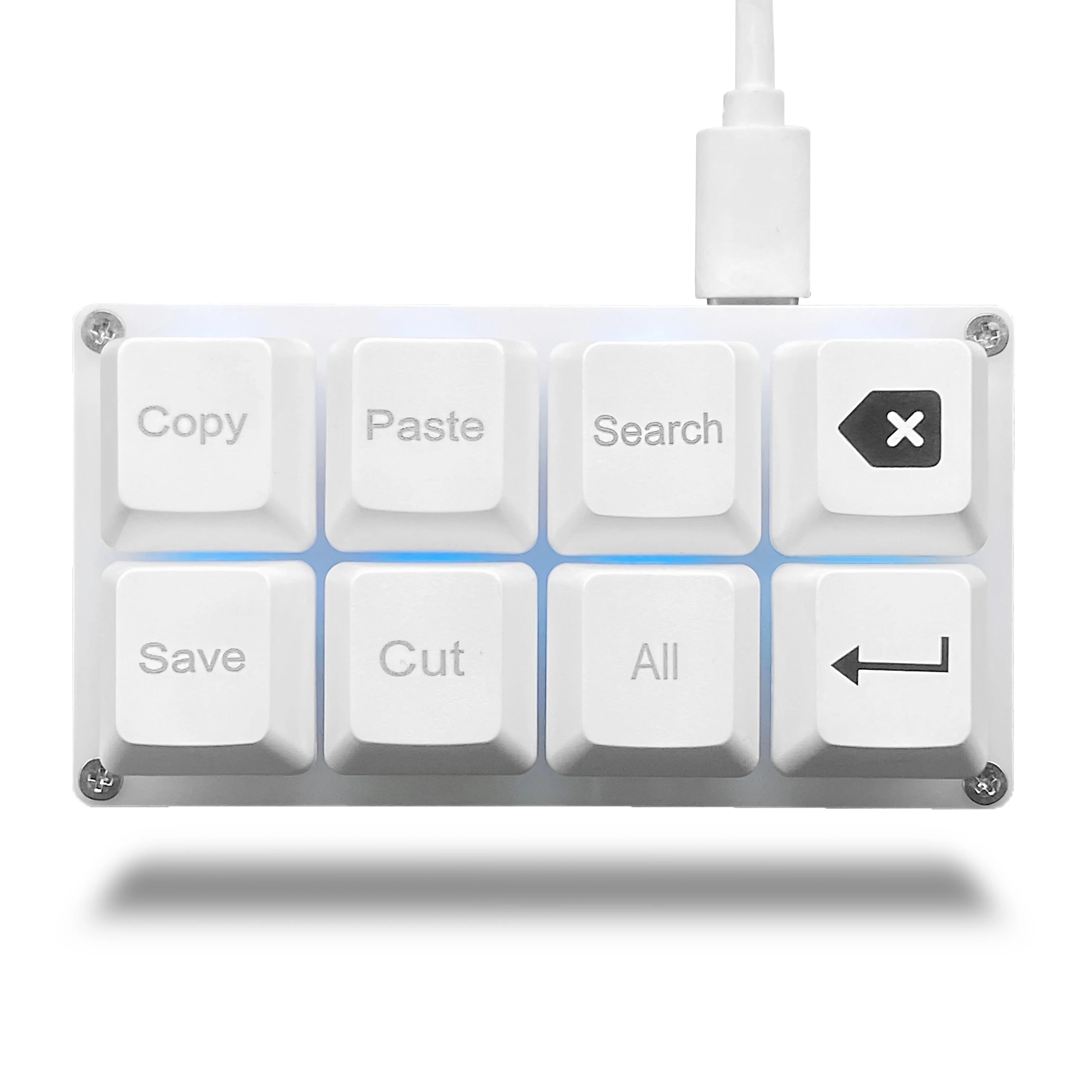 (blanco) Teclado Numérico De 8 Teclas Con Teclas De Acceso Directo Y Teclas Superpuestas Teclado Mecánico Para Juegos Programable Con Una Sola Mano.