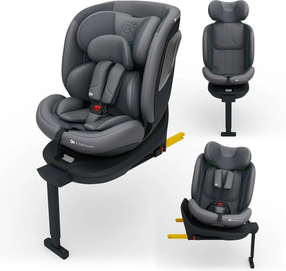 Silla De Coche Kinderkraft I-360 2 Plus (4 En 1 - 40-150 Cm - 0-12 Años - I-size - Gris)