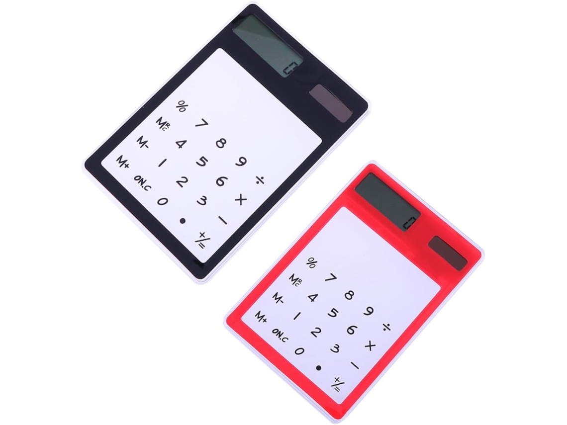 Calculadora portátil con pantalla táctil y energía solar, 2 unidades, ideal para estudiantes y Gokoco
