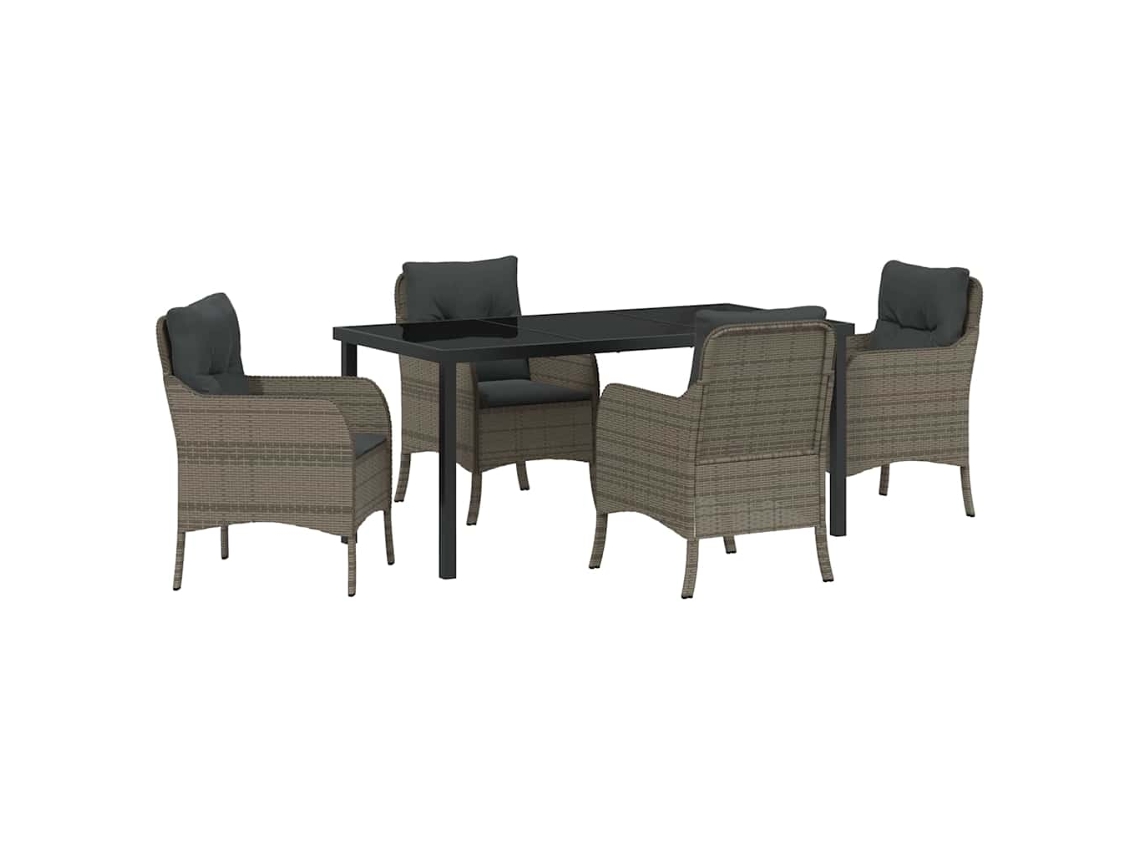 Maison Exclusive - Conjunto De Comedor De Jardín 5 Pcs Gris Ratán Sintético