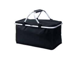 Cesta de la compra plegable multiusos de 30 litros, bolsa isotérmica para alimentos, ideal para viajes y comidas al aire libre, color azul claro.