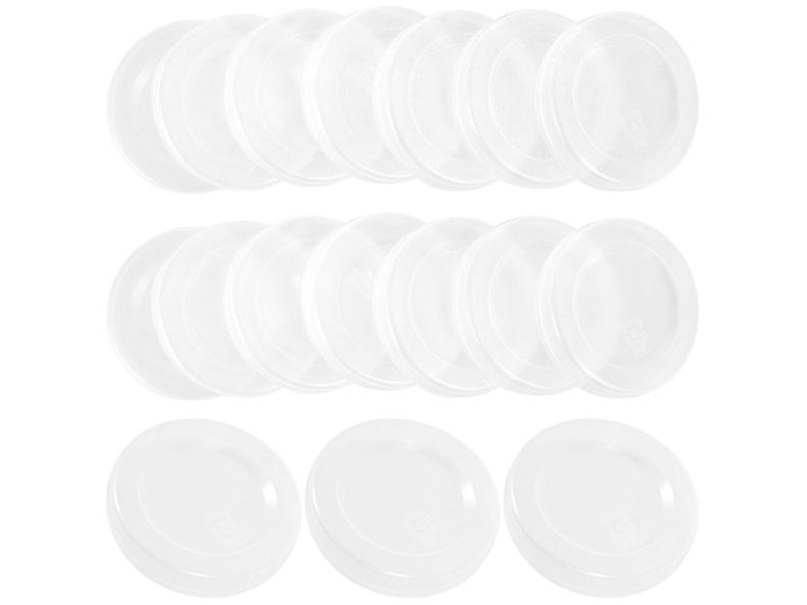 50 Taponeras Reutilizables Para Botellas De Leche Taponeras De Vidrio Sellantes Anti-derrame Material Pe Transparente 6,7x6,7x1cm Transparente