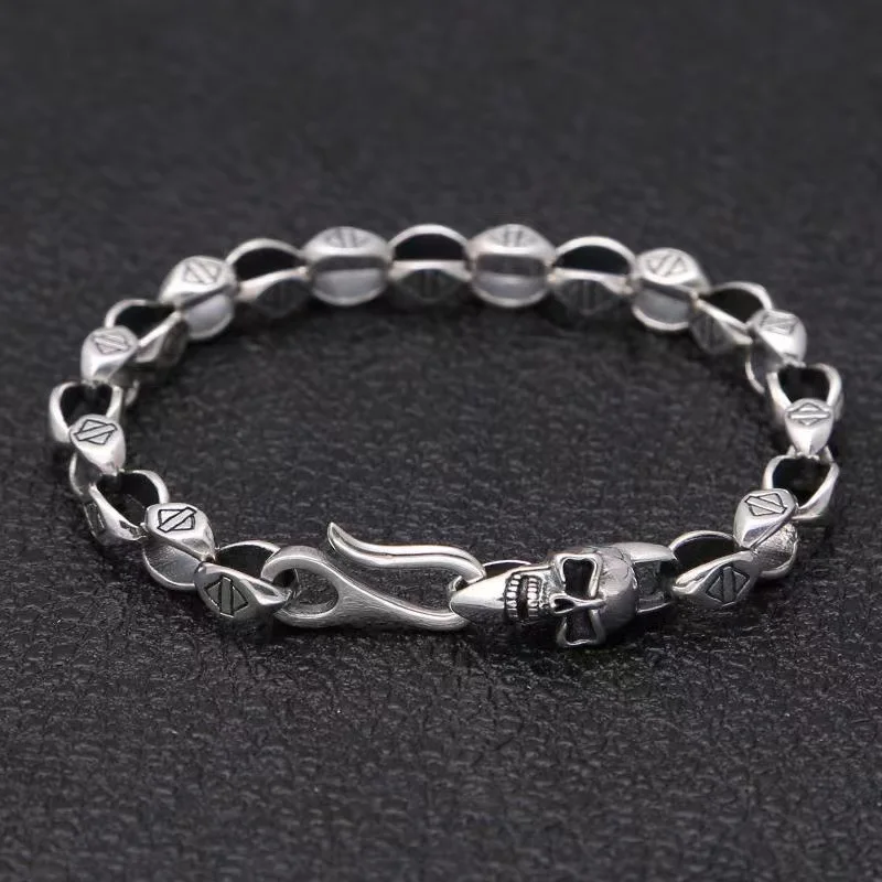 Pulsera Elegante Para Hombre Con Hebilla Sencilla Y Calavera (20 Cm)