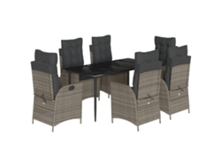 Maison Exclusive - Set Comedor Jardín 7 Pzas Y Cojines Ratán Sintético Gris