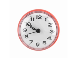 Reloj de baño impermeable Baok con ventosa para pared, ventana, espejo, accesorios de baño y ducha - Rojo