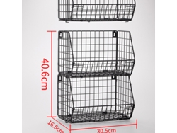Cesta colgante de alambre para almacenar alimentos, contenedor de malla para ropa y estantes para armario de lavandería.