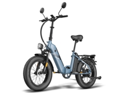 Bicicleta Fafrees FF20 Polar, motor de 500 W, batería de 48 V y 13,4 Ah, neumáticos de 20 pulgadas, frenos de disco mecánicos, color azul grisáceo.
