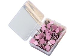 Juego De 100 Chinchetas Decorativas De Metal Con Forma De Corazón Y Estuche Para Fotos.