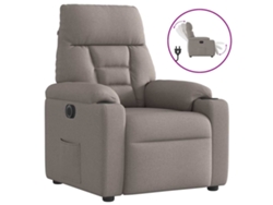 Sillón Reclinable Eléctrico VIDAXL Gris Topo Tela
