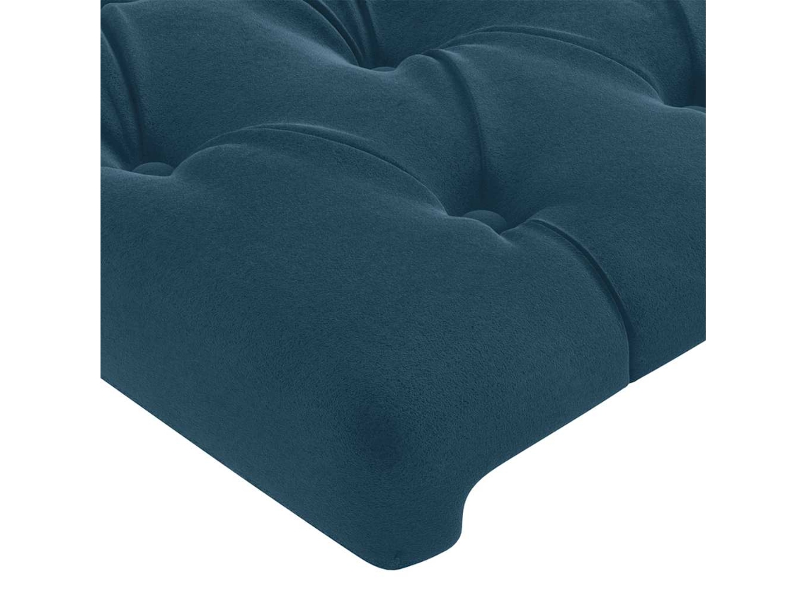 Cabecero De Cama | Panel De Cabecero Con Orejas De Terciopelo Azul Oscuro 147x23x118/128 Cm