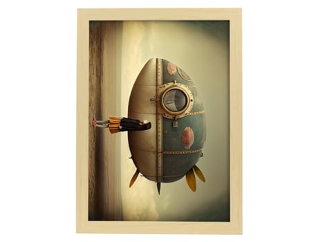 NACNIC Poster Pequeña Ballena En Estilo Surrealismo Cinematográfico Ilustraciones Y Grabados De Historieta Abstracta Y Artística A4 Marcos Madera