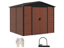 Casita De Juegos De Madera Para Exteriores, 4,4 M², 240 X 206 X 198 Cm, Base, Puerta Corredera, Cerradura, Madera De Teca.