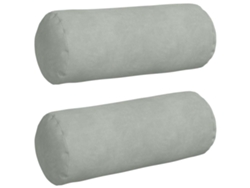 Cojines Bolster 2 Uds Gris Claro Ø 15 X 40 Cm Tela De Pana