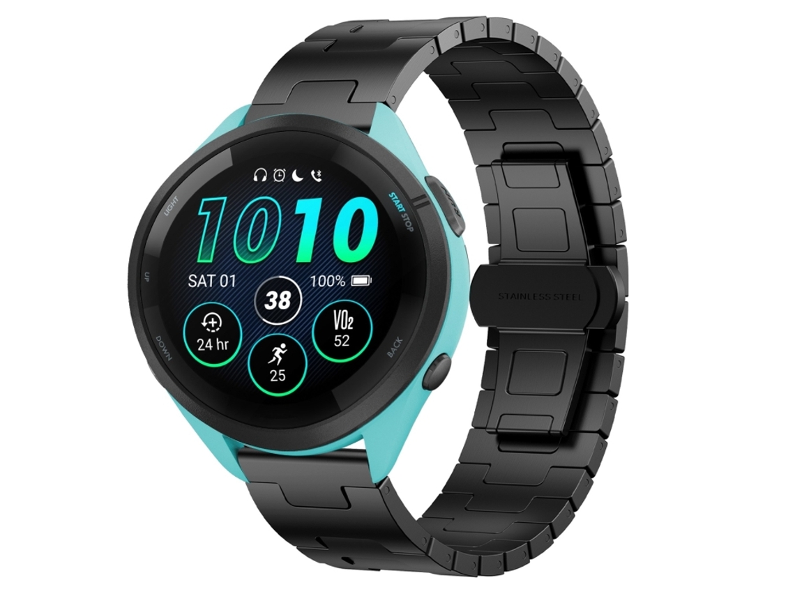 Bracelete Para Garmin Forerunner 265 Music (22mm) - Liga De Titânio Preto